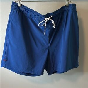 RHONE Blue 6” Fletcher Trunks Quick-Dry Elastic Waist